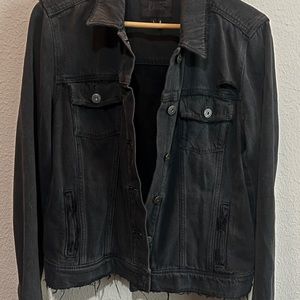 Paige Distressed Black Denim Jacket